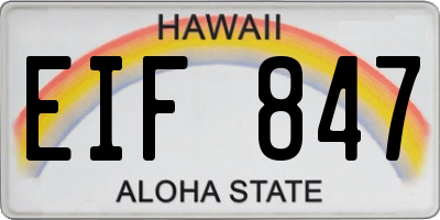 HI license plate EIF847