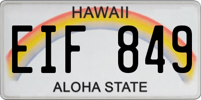 HI license plate EIF849