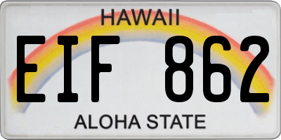 HI license plate EIF862