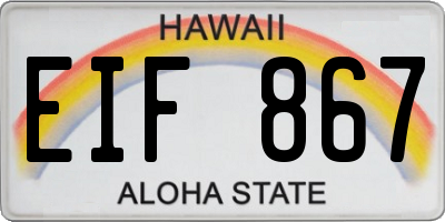 HI license plate EIF867