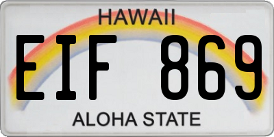 HI license plate EIF869