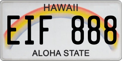 HI license plate EIF888