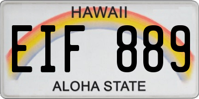 HI license plate EIF889