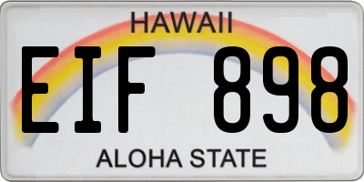 HI license plate EIF898
