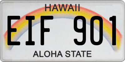 HI license plate EIF901