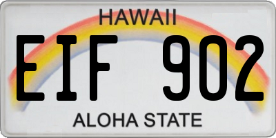 HI license plate EIF902