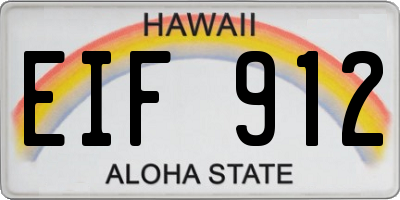 HI license plate EIF912