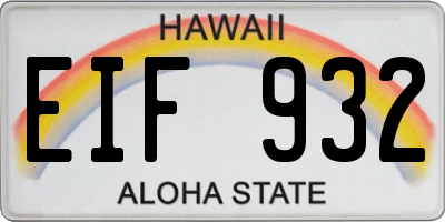 HI license plate EIF932