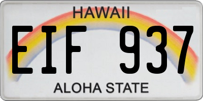 HI license plate EIF937
