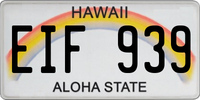 HI license plate EIF939