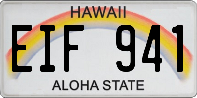 HI license plate EIF941