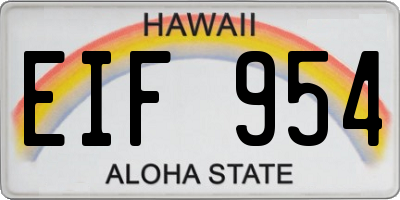 HI license plate EIF954