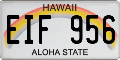 HI license plate EIF956