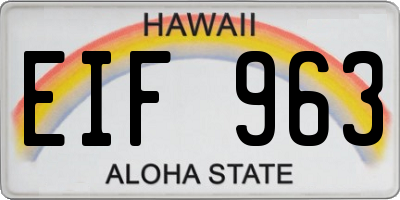 HI license plate EIF963