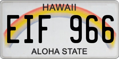 HI license plate EIF966