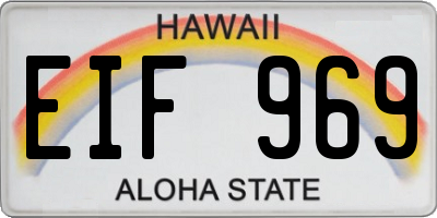 HI license plate EIF969