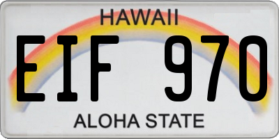HI license plate EIF970