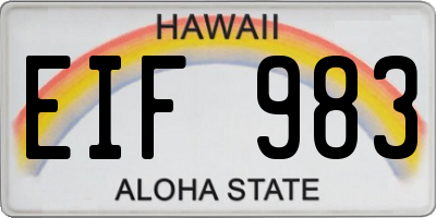 HI license plate EIF983
