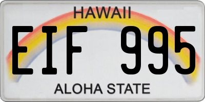 HI license plate EIF995
