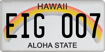 HI license plate EIG007