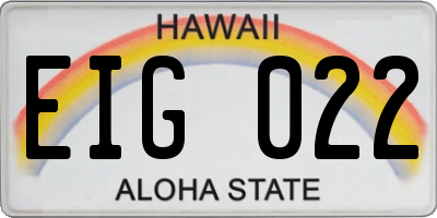 HI license plate EIG022