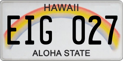 HI license plate EIG027