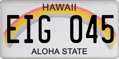 HI license plate EIG045