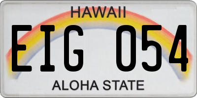 HI license plate EIG054