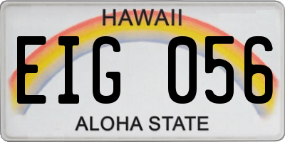 HI license plate EIG056