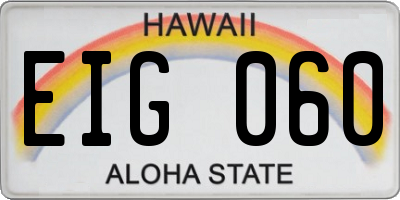 HI license plate EIG060