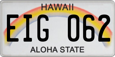 HI license plate EIG062