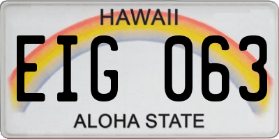 HI license plate EIG063