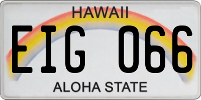 HI license plate EIG066