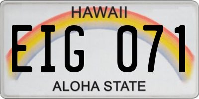HI license plate EIG071