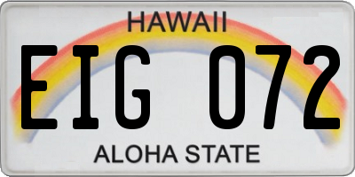 HI license plate EIG072