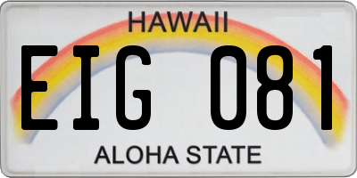 HI license plate EIG081