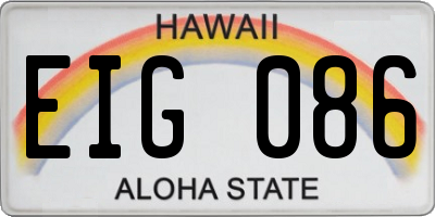 HI license plate EIG086