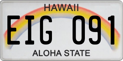 HI license plate EIG091