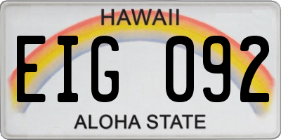 HI license plate EIG092
