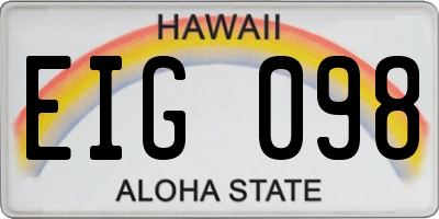 HI license plate EIG098