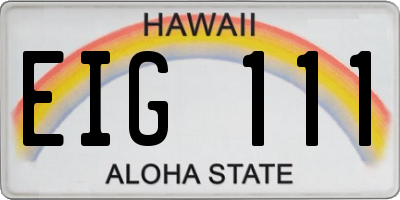HI license plate EIG111