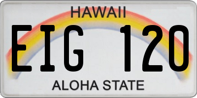 HI license plate EIG120