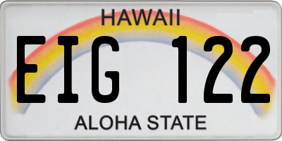 HI license plate EIG122