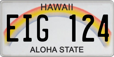 HI license plate EIG124