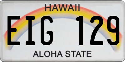HI license plate EIG129