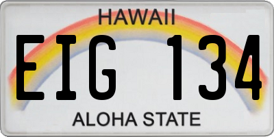 HI license plate EIG134