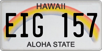 HI license plate EIG157