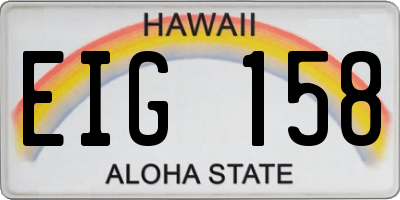 HI license plate EIG158