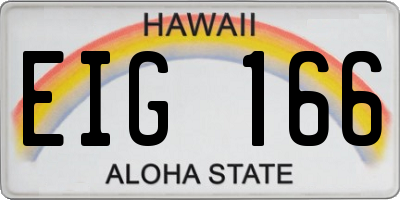 HI license plate EIG166