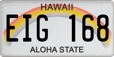 HI license plate EIG168